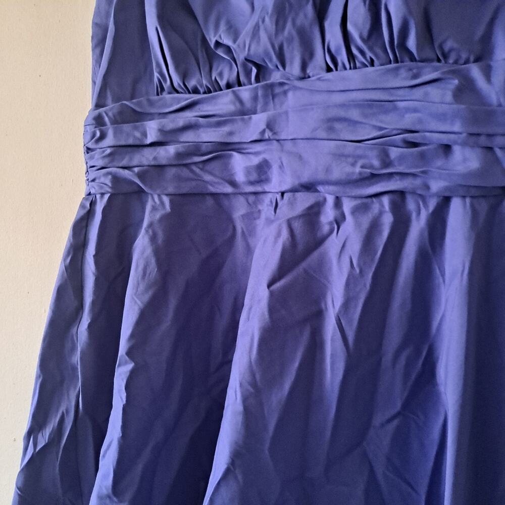 Betsey Johnson Purple Cotton Blend Fit & Flare V-neck Cap Sleeve  Dress - Size12 - Picture 7 of 9